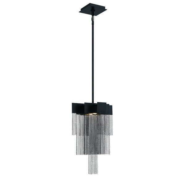 Eurofase Bloomfield Modern LED Indoor Pendant, 2-Light, Rectangle, Dimmable, Black 44370-015